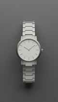 Minimalist brushed metal wristwatch