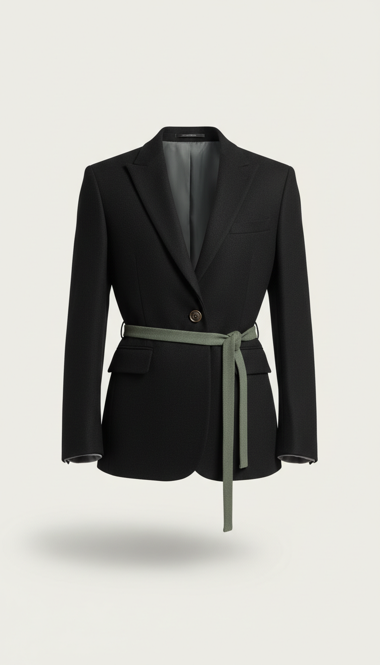 Jet Black Wool Blazer