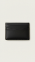 Matte black leather card holder
