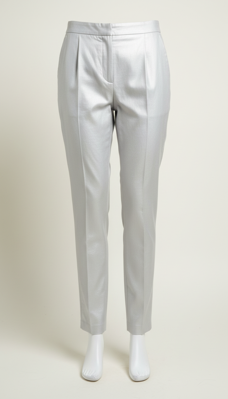 Pale Silver Tapered Trousers