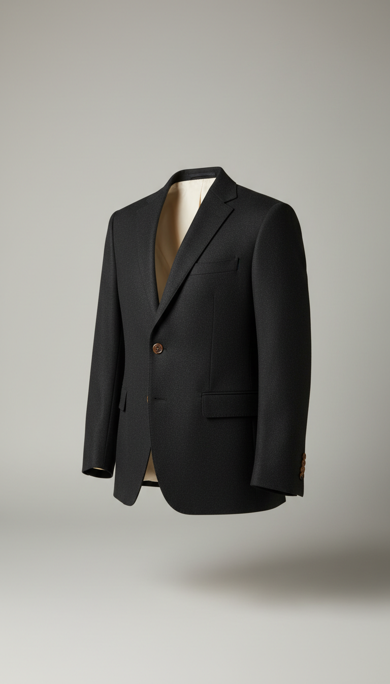 Charcoal Black Wool Blazer